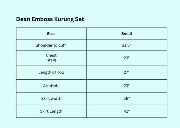 Dean Emboss Kurung Set - Blue