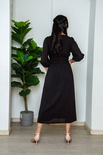 Hilda Waisted Dress | Black