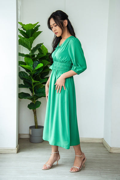 Hilda Waisted Dress | Kelly Green