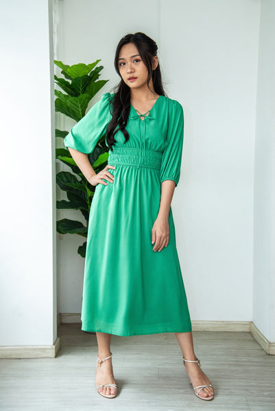 Hilda Waisted Dress | Kelly Green