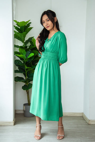 Hilda Waisted Dress | Kelly Green