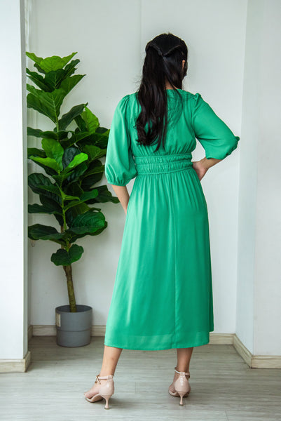 Hilda Waisted Dress | Kelly Green