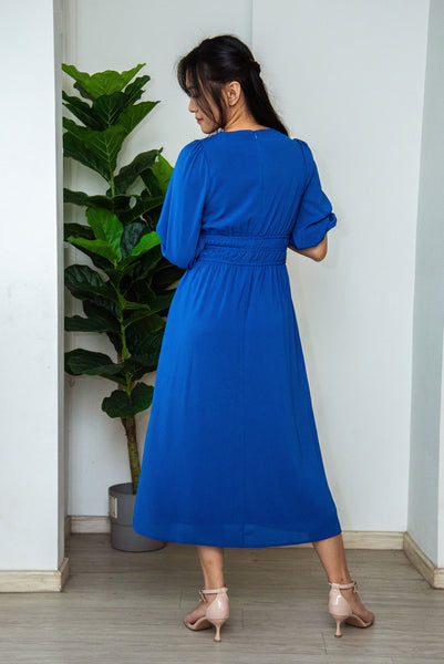 Hilda Waisted Dress | Cobalt