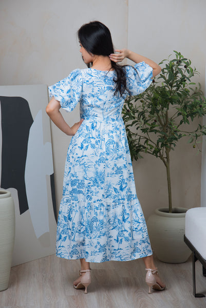 Ummi Porcelain Dress | Blue-White