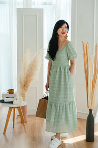 Camelia Textured Maxi Dress in Sage