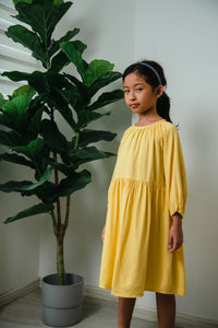 Melrose Label: Akiya Girl's Dress in Sunflower