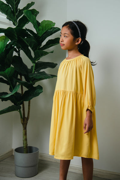 Melrose Label: Akiya Girl's Dress in Sunflower