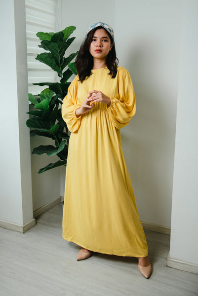 Melrose Label: Akiya Long Dress in Sunflower