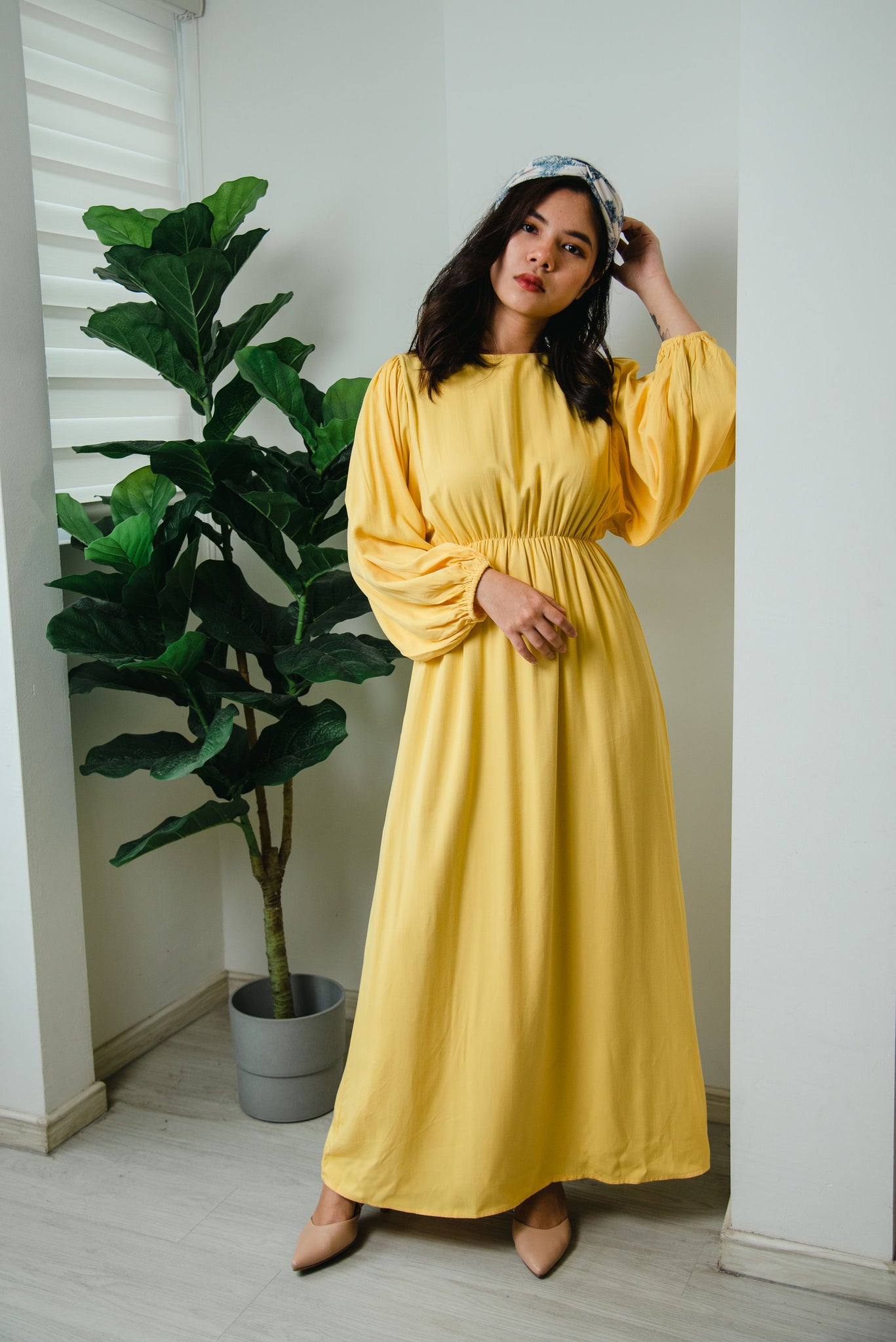 Melrose Label: Akiya Long Dress in Sunflower