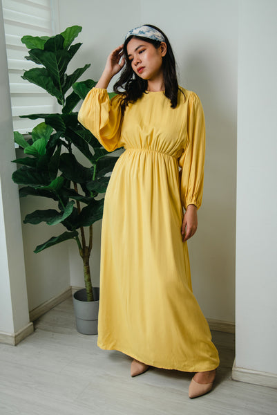 Melrose Label: Akiya Long Dress in Sunflower