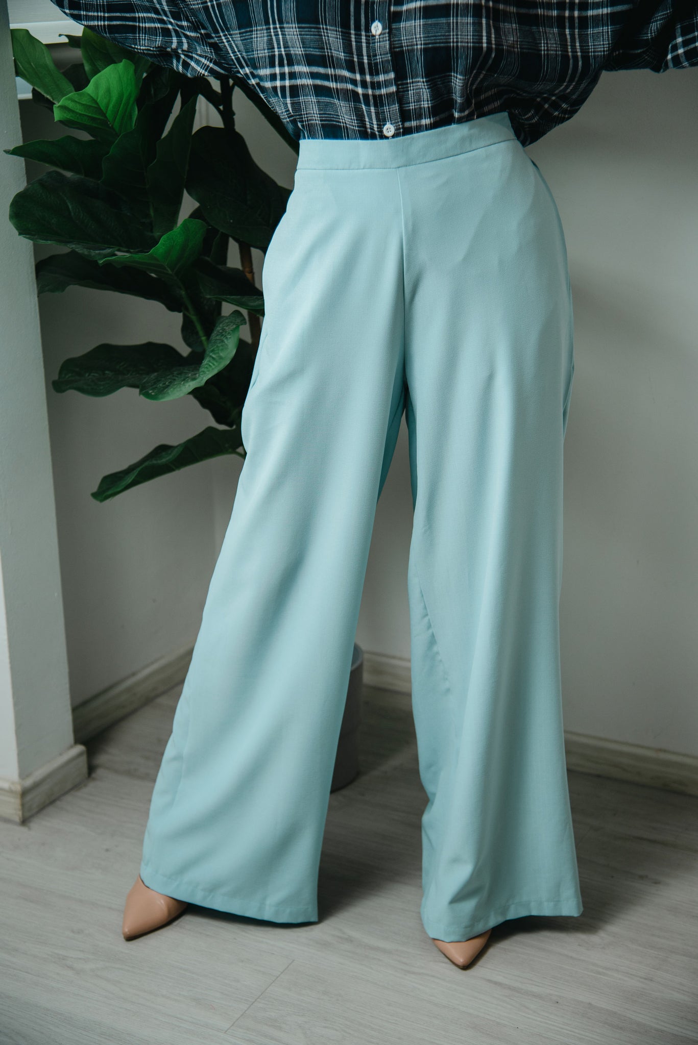 Melrose Label: Mia Palazzo Pants in Sky Blue