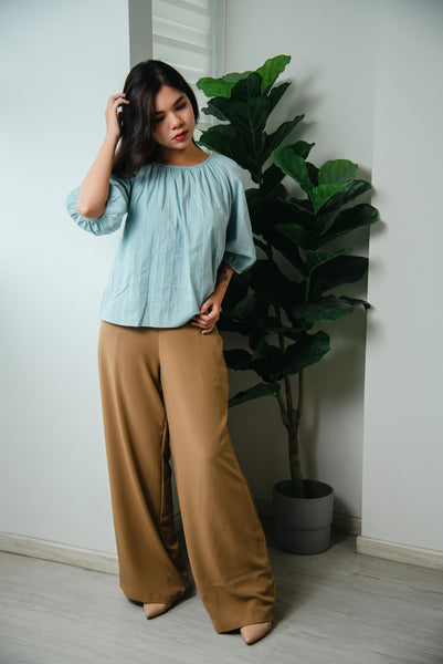 Melrose Label: Mia Palazzo Pants in Latte