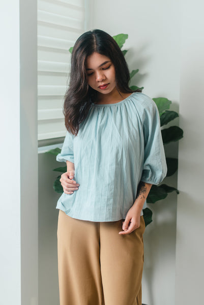 Glady Cotton 2-way Top in Sky Blue