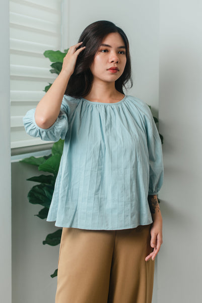 Glady Cotton 2-way Top in Sky Blue