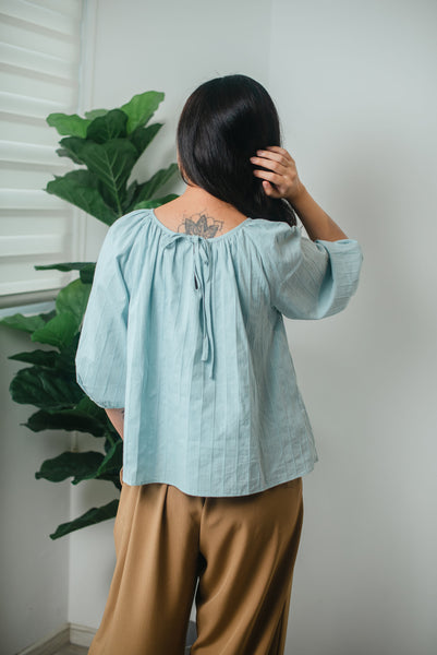 Glady Cotton 2-way Top in Sky Blue