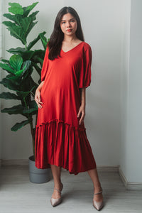 Melrose Label: Arin Swing Dress (Burnt-Orange)