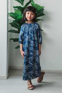 Melrose Label: Ally Floral Girl's Dress (Navy)