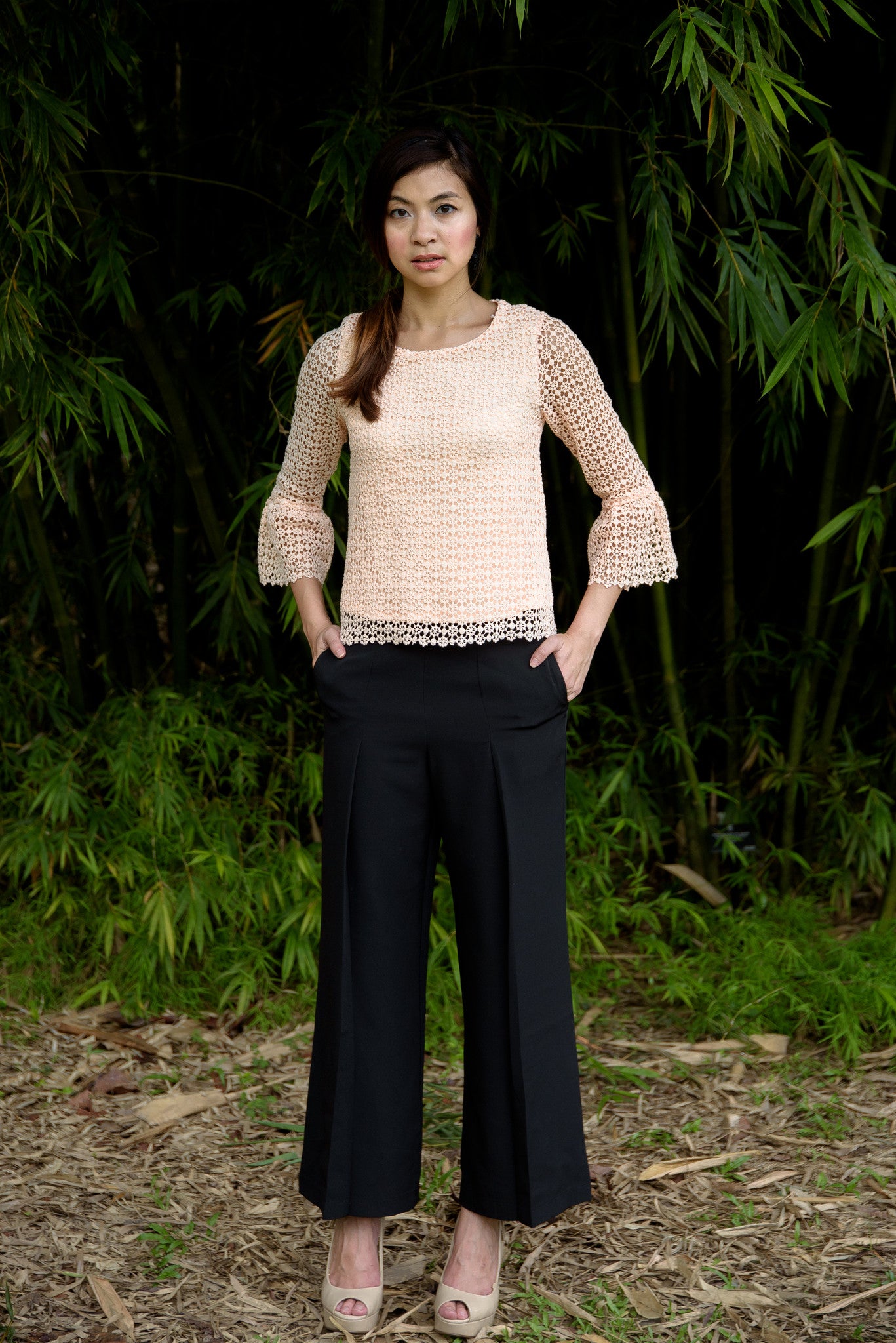 Melrose Label: Fold Work Pants in Black