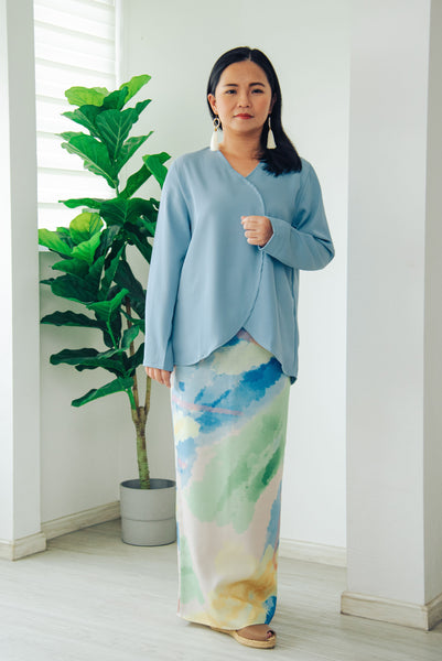 Melrose Label: Aisy Kurung Set - Blue | Adult