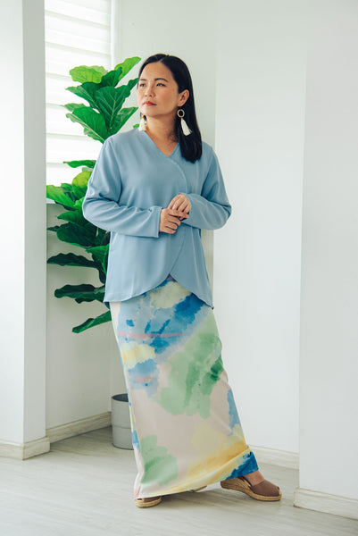 Melrose Label: Aisy Kurung Set - Blue | Adult