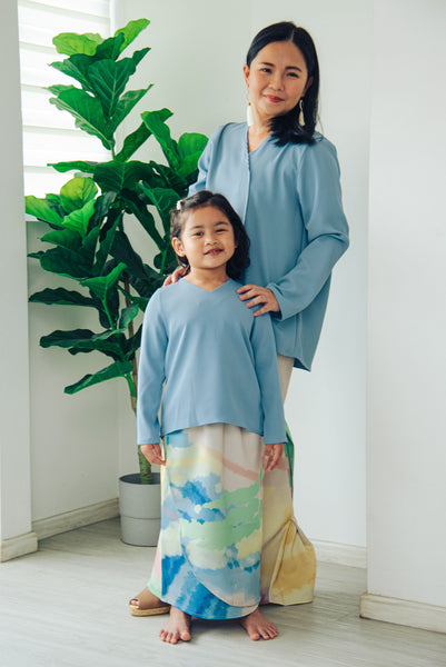 Melrose Label: Aisy Kurung Set - Blue | Girl