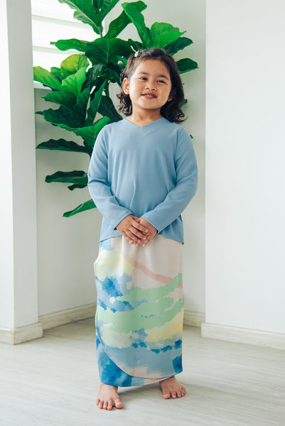 Melrose Label: Aisy Kurung Set - Blue | Girl