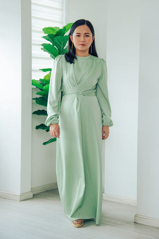 Melrose Label: Amelia CrossFront Maxi Dress in Jade Green