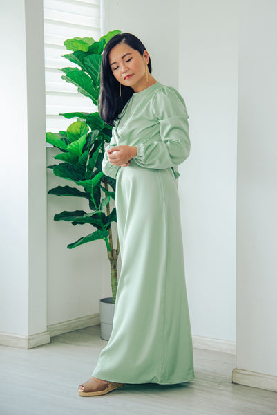 Melrose Label: Amelia CrossFront Maxi Dress in Jade Green