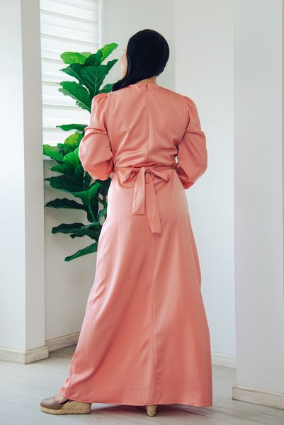 Melrose Label: Amelia CrossFront Maxi Dress in Coral