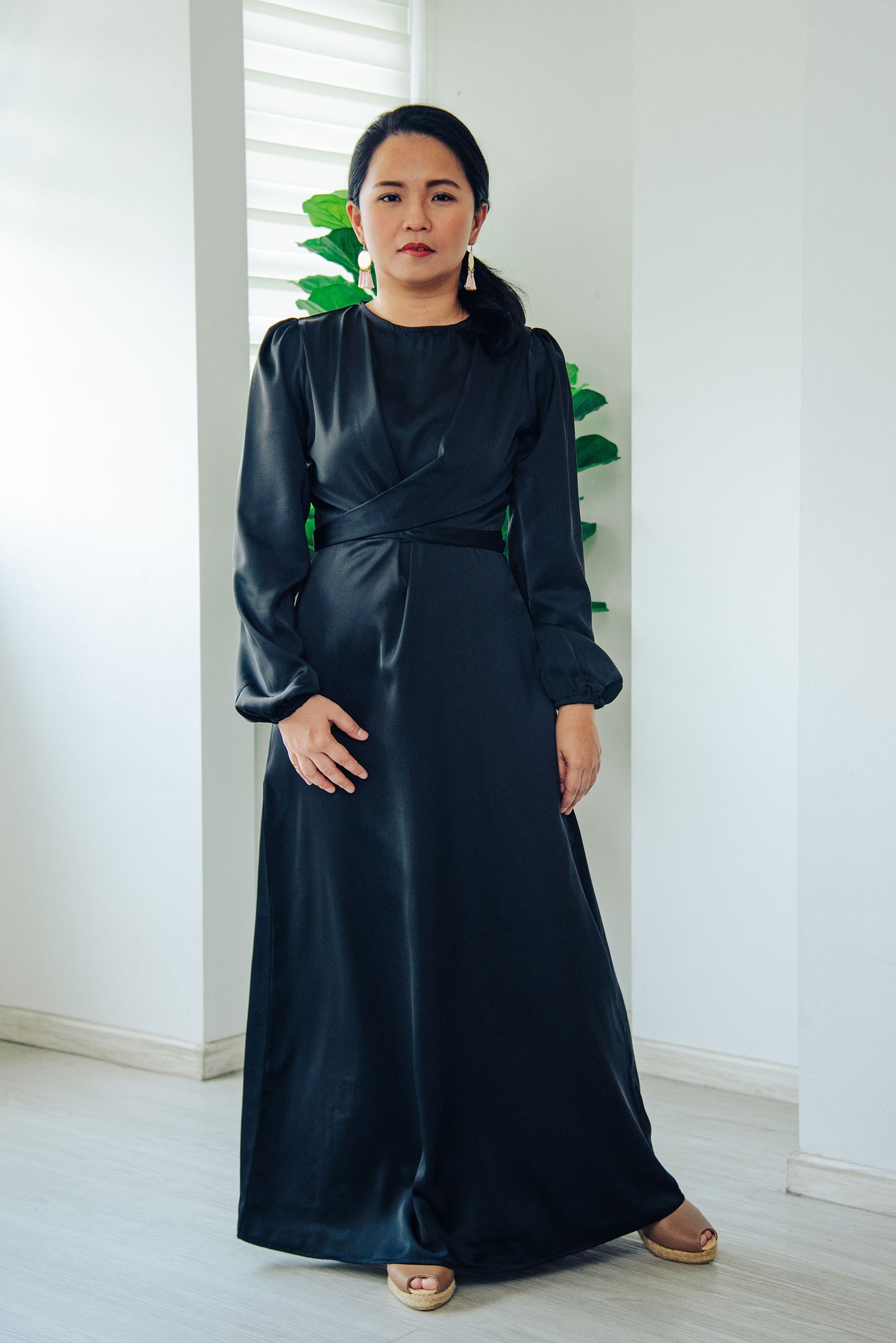 Melrose Label: Amelia CrossFront Maxi Dress in Black