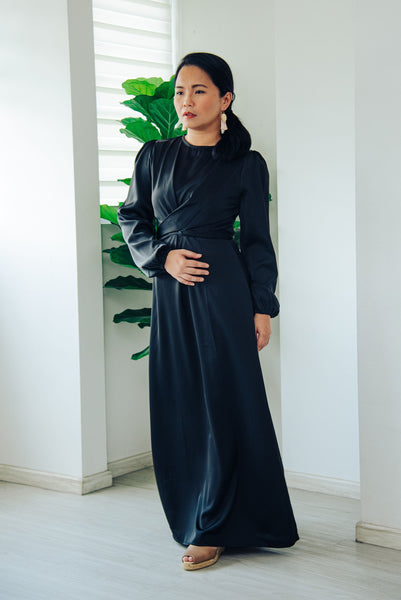 Melrose Label: Amelia CrossFront Maxi Dress in Black