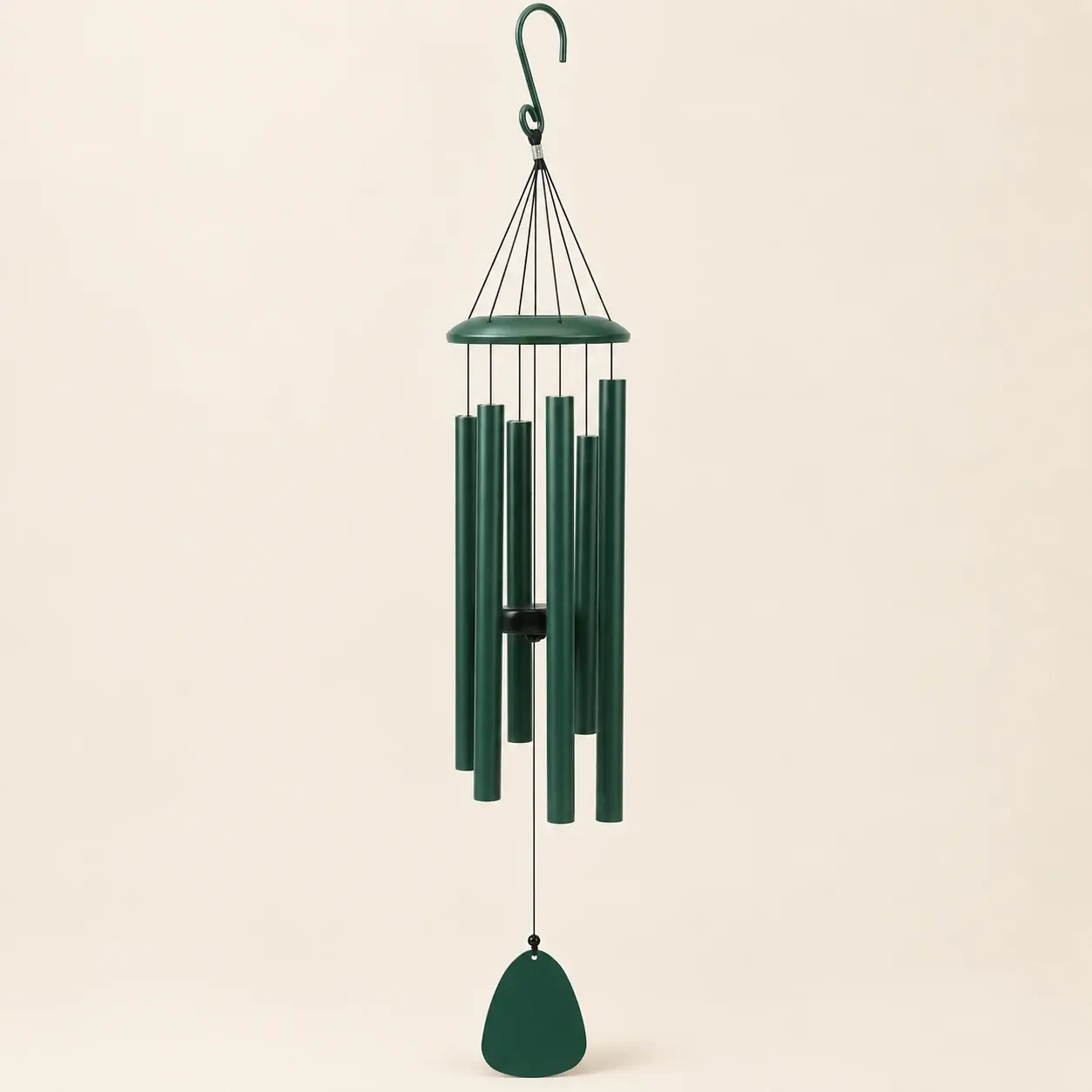 Evergreen Wind Chime, selected product photographed on warm ivory