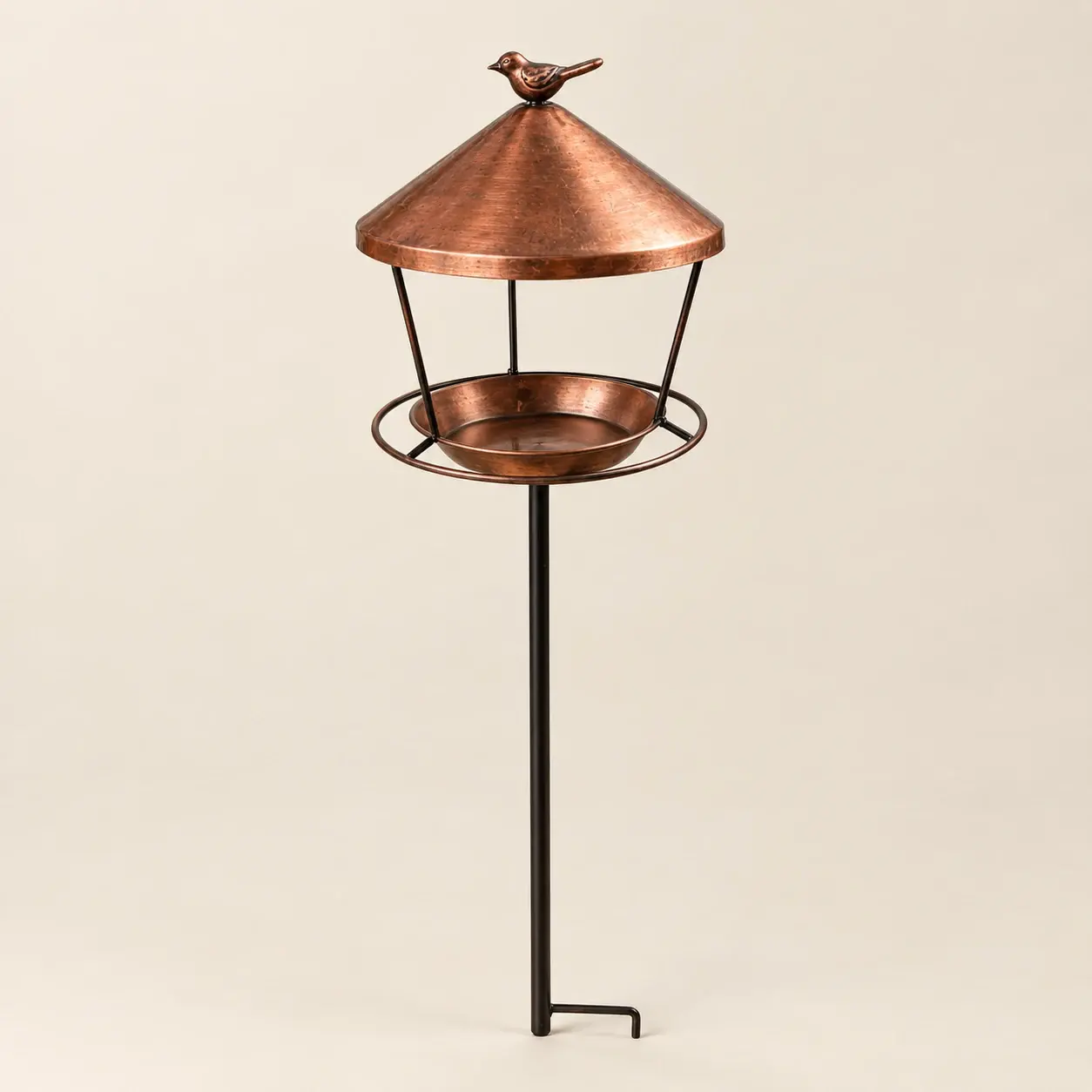 Copper-Tone Garden Bird Feeder, selected product photographed on warm ivory