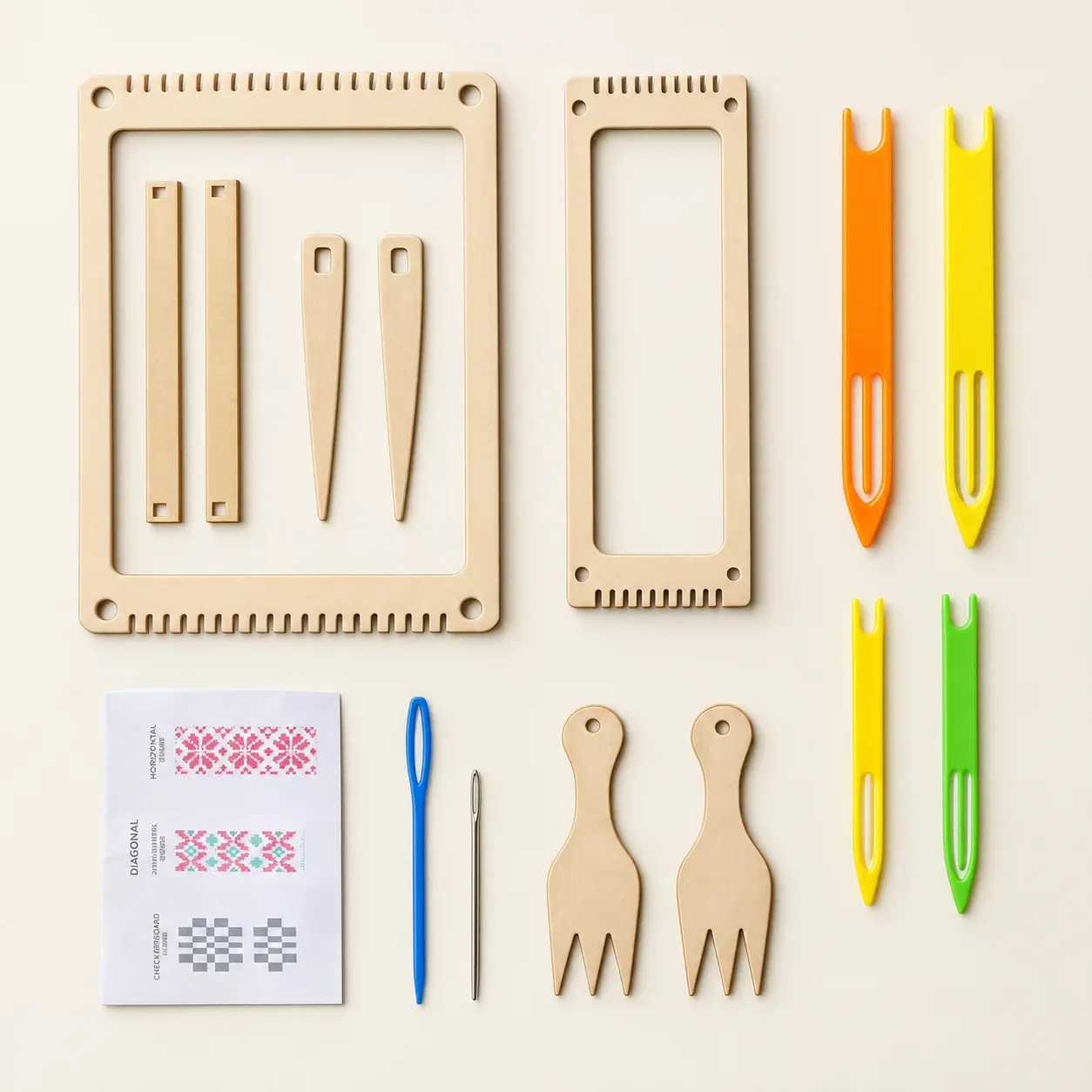 Frame Weaving Tool Set, selected product photographed on warm ivory