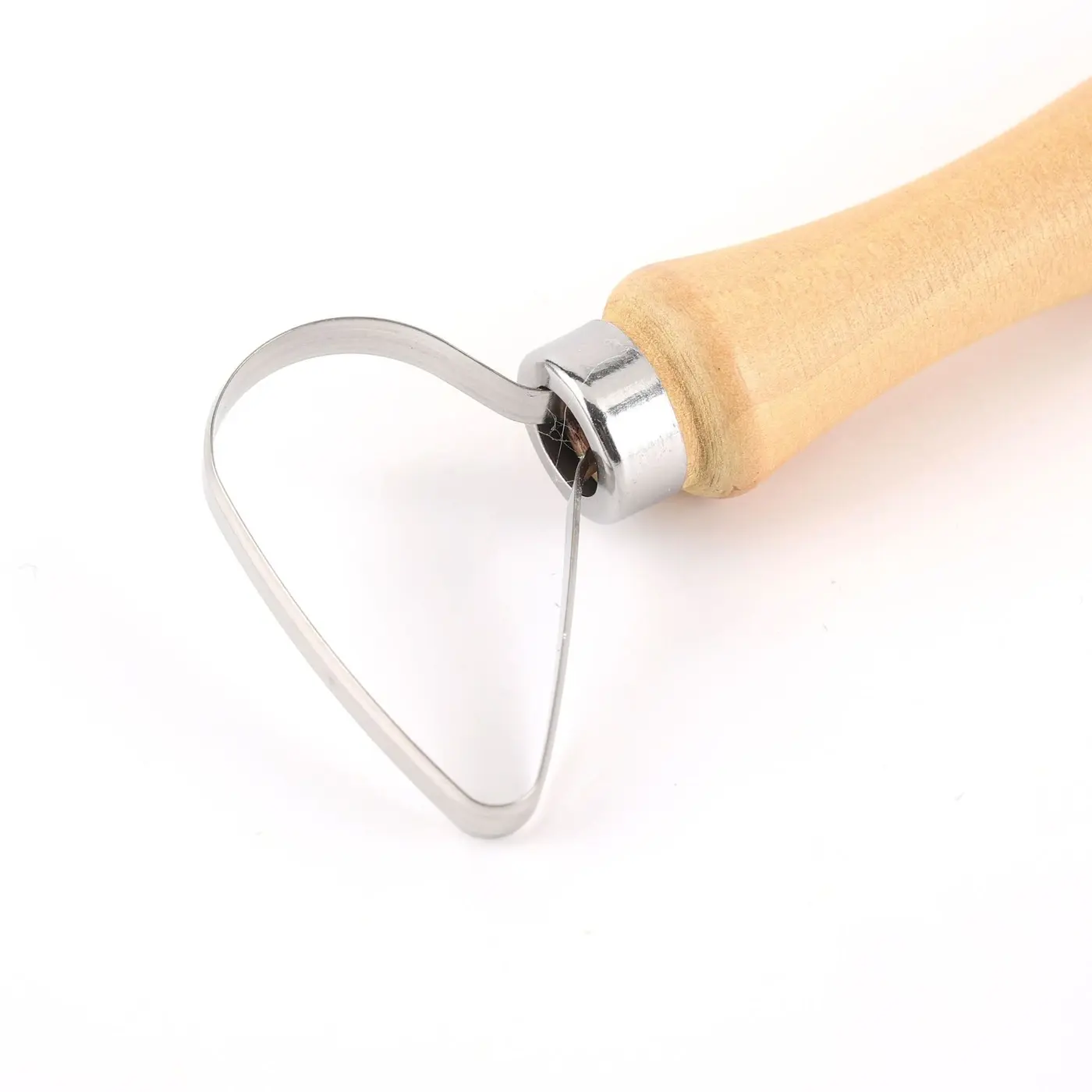 Metal trimming loop and wooden handle