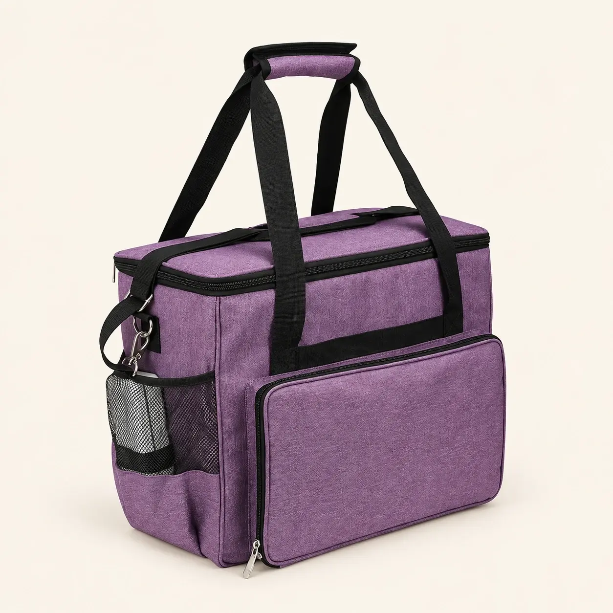 Violet sewing carryall on a seamless ivory background
