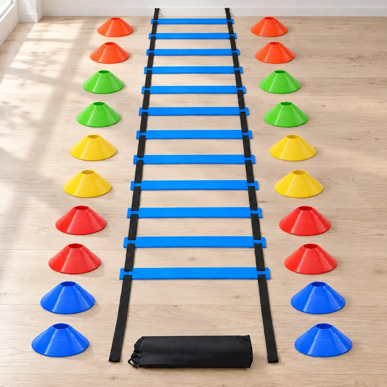 Agility Ladder Practice Kit, selected product photographed on natural daylight