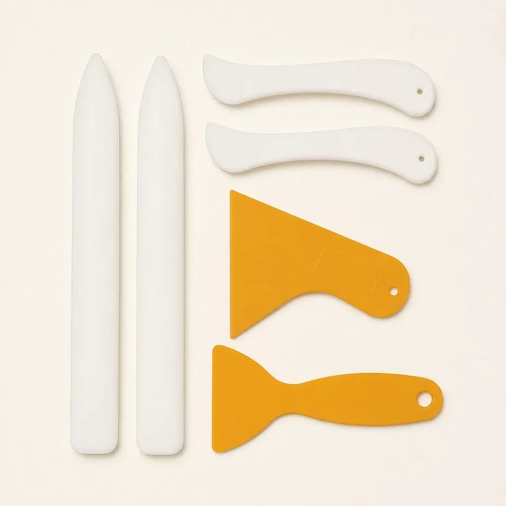 Paper Folding & Creasing Tools in the selected White and ochre plastic tool selection